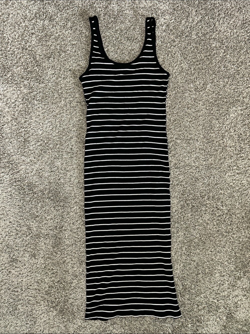 Ambiance Black and White Striped Tank Maxi Dress